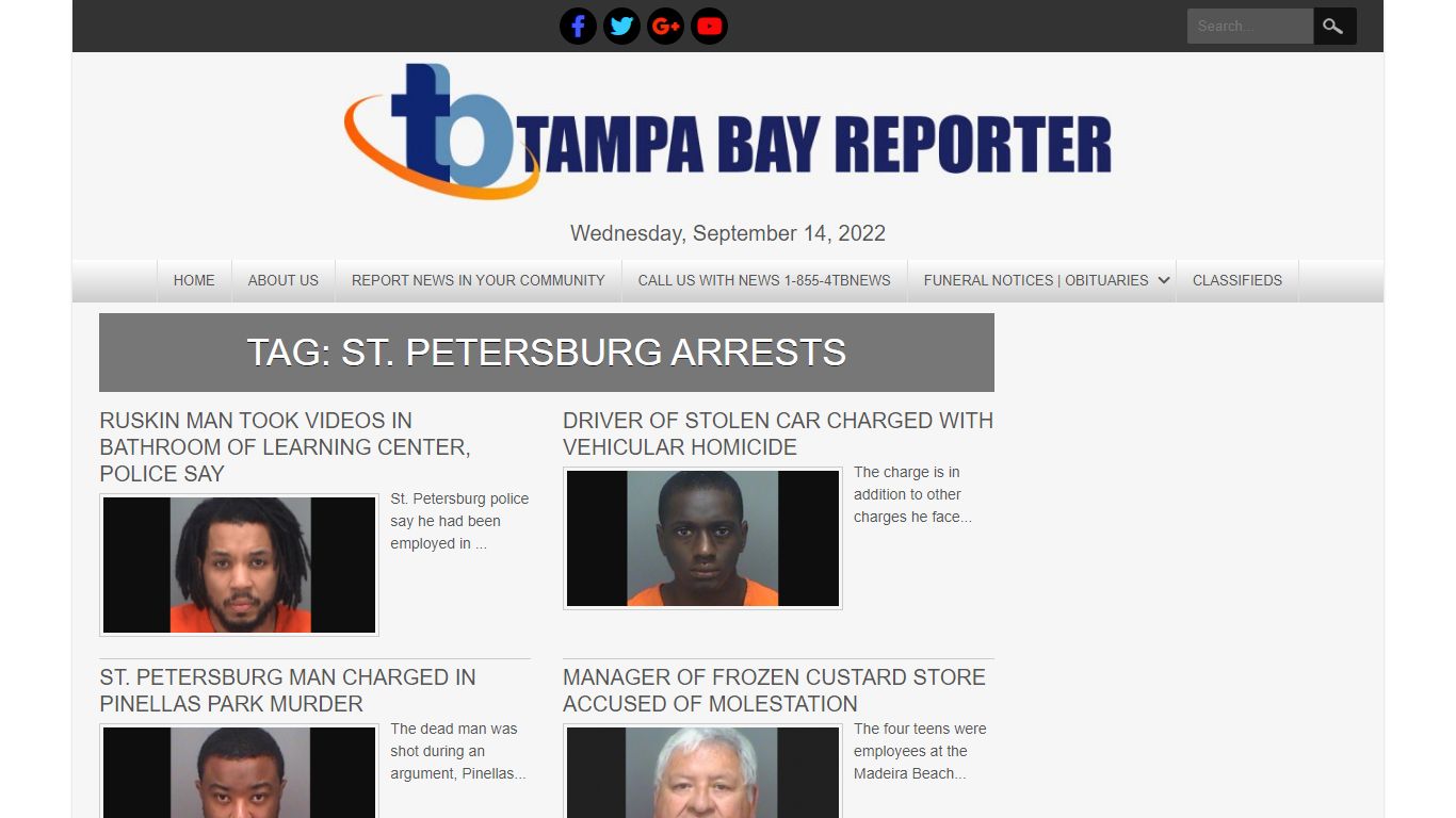 St. Petersburg Arrests | Tampa Bay Reporter